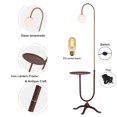 thumbnail image 5 of Modern Floor Lamp with Shelves,Wood Shelf End Table Floor Lamp with Spherical Lampshade for Living Room Dining Room Walnut, 5 of 9