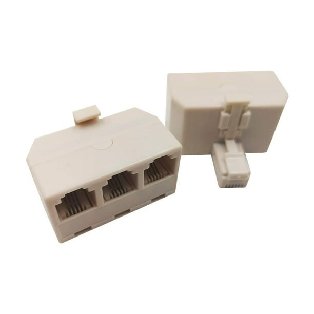 Three Way Telephone Splitters,SINCODA 2 Pack Yellow 1 to 3 RJ11 6P4C