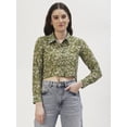 thumbnail image 1 of DressBerry Women's Printed Poly Georgette Full Sleeves Collared Neck Top Buttoned Closure High Low Hem Casual&nbsp;Summer Wear Waist Length Regular Shirt, 1 of 7