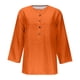 thumbnail image 5 of ICHUANYI Clearance Women's Fashion Casual 3/4 Sleeve Button T-Shirt Neck Print Blouse(Orange, M) ICHUANYI WER2023081507645, 5 of 5