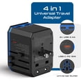 thumbnail image 2 of Ceptics Universal Travel Plug Adapter - Powerful 33W with PD & QC 3.0 USB-C Fast Charging - 2 USB Ports Wall Charger Type I C G A Outlets 110V 220V A/C - EU Euro US UK, Model: UP-10KU-W, 2 of 9