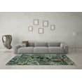 thumbnail image 3 of Ahgly Company Indoor Square Abstract Light Blue Modern Area Rugs, 6' Square, 3 of 4