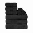 thumbnail image 2 of Superior Aria Turkish Cotton Solid Heavyweight 9-Piece Black Towel Set, 2 of 6
