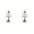 thumbnail image 2 of Vogacara Toy House Reading Light With Umbrella Indoor LED Decor Miniature Mini Furniture Lighting Lamp Lampshade Living-Room Tone Vintage Blanco 2Conjunto, 2 of 6
