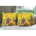 thumbnail image 6 of Ambesonne Ocean Throw Pillow Cover 4 Pack, Seashells Animal Grunge, 18", Yellow Teal, 6 of 7
