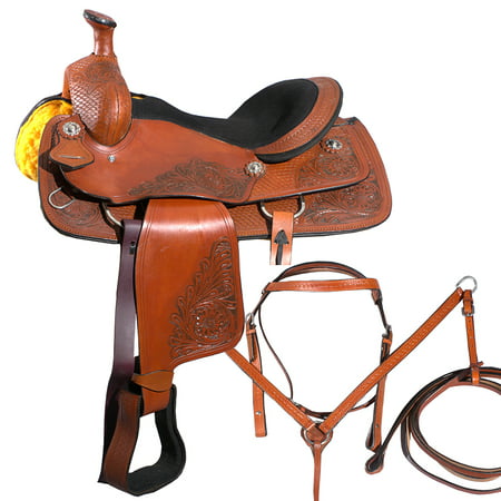 16 in Western Horse Saddle Ranch Trail Roper Leather Great (Best Western Trail Saddles)