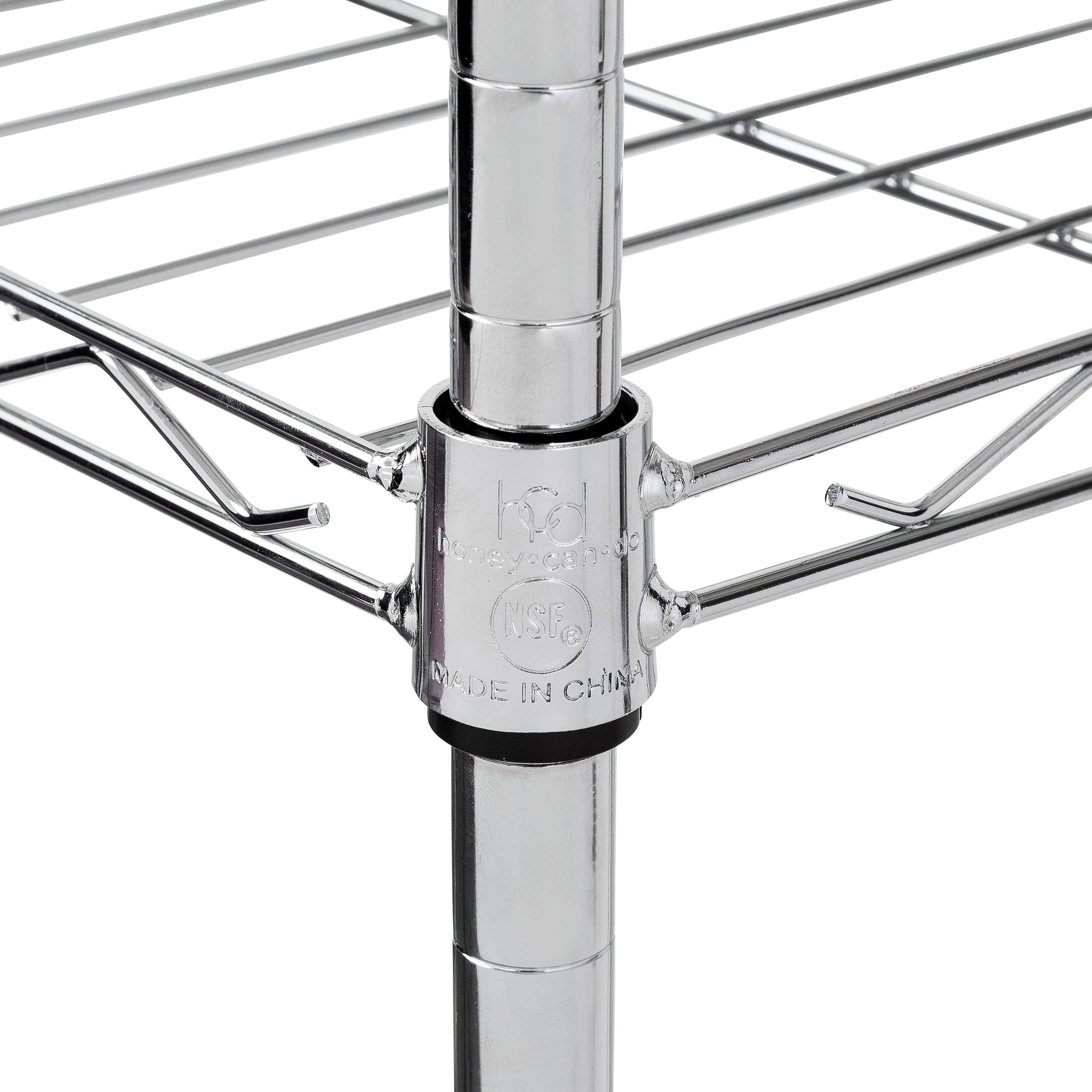 Honey-Can-Do 4-Tier Steel Slim Profile Shelving Unit, Chrome, Holds up to 100 lbs per Shelf