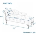 thumbnail image 7 of Miniyam Velvet Chaise Lounge, Tufted Accent Chaise Chair with Pillow for Living Room Bedroom, Blue, 7 of 7