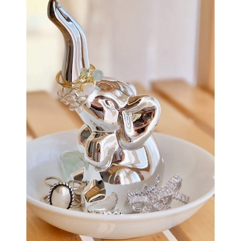 Pudding Cabin Elephant Gift for Women - Elephant Trinket Dish for Rings Earrings