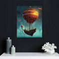 thumbnail image 4 of ONETECH  Space Theme Canvas Wall Art Steampunk Airship Fantasy Picture Starry Night Sky Abstract Artwork Stretched And Framed for Kids Bedroom Classroom Ready to Hang, 4 of 4