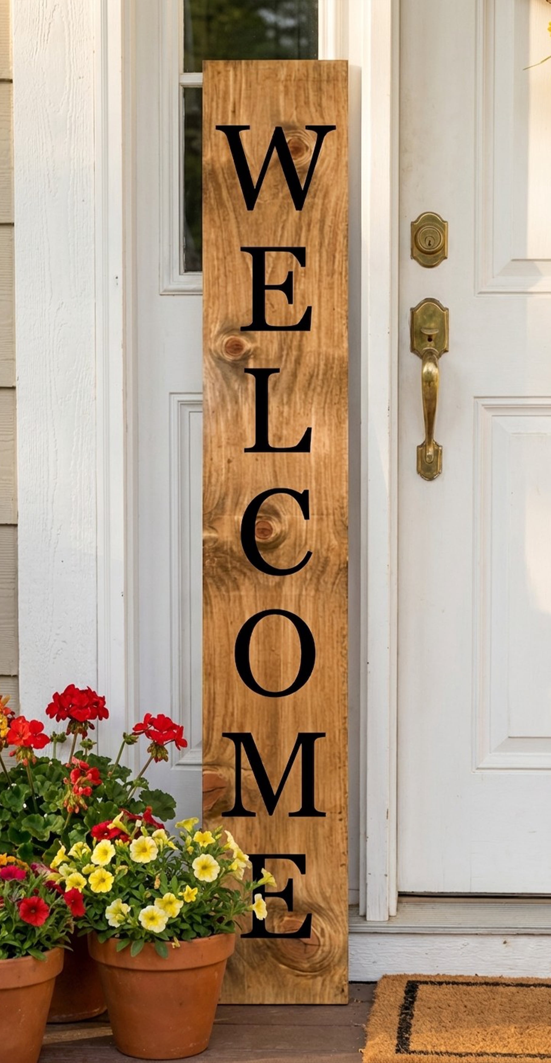 Calloway Mills 118054707 Black Welcome Porch Leaner 47" x 07"