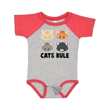 

Inktastic Cats Rule with Cat Heads Gift Baby Boy or Baby Girl Bodysuit