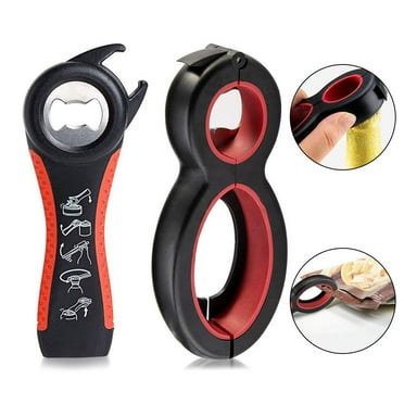 TRENZADO 6 in 1 Multi Opener Jar Opener, 5 in 1 Bottle Can Opener Set, Seal Soda Lid Twist Grips, Jar Opener for Chef Kids Kitchen Gift Christmas Holiday Party