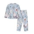 thumbnail image 2 of Uemuo Blue Butterfly Pattern Womens Pajama Sets,PJ Set for Women,Pajamas for Women Logo,Long Sleeve Pajama Set for Women,Soft Long Sleeve Top With Pants-X-Large, 2 of 9