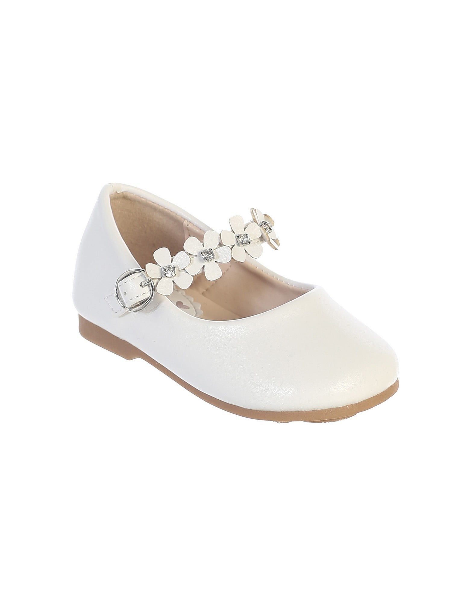 white mary jane flower girl shoes