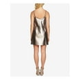 thumbnail image 2 of 1. STATE Womens Gold Spaghetti Strap V Neck Above The Knee Sheath Dress Size: 2, 2 of 4