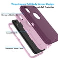 thumbnail image 3 of Njjex iPhone XR Cases, Sturdy Phone Case for iPhone XR 6.1", Full-Body Shockproof Protection Heavy Duty Armor Hard Plastic & Shock Absorption Rubber Rugged Bumper 3-in-1 Case Cover - Burgundy, 3 of 7