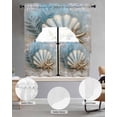 thumbnail image 3 of Coastal Kitchen Curtains Sets 24 Inch Length with Valance, Botanical Starfish Shell Nautical Beach Swag Valances and Tiers Curtain Set Drapes Swag Curtains for Living Room, Bathroom, Bedroom, Cafe, 3 of 6