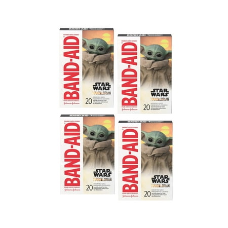 Band-Aid Brand Bandages for Kids, Star Wars The Mandalorian, 20 ct (Pack of 4)