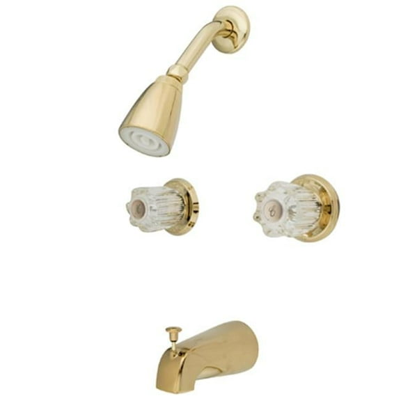 Tub And Shower Faucet Complete Set - Polished Brass Finish
