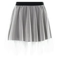 thumbnail image 4 of Daznico Solid Color Carnival Tiered Mesh Skirt Asymmetrical Hem Party Wear with White Elegant Flowy Design for Festive Events,Mardi Gras Clothing,Mardi Gras Skirt,One Size, 4 of 5
