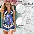 thumbnail image 6 of FUIALDOLG Womens Galaxy Music Note Tank Tops Summer Casual Loose Fit Vest Flowy Tunic Tops Workout Tennis T-shirts Plus Size,Honeymoon,Travel Outfits,4XL, 6 of 7