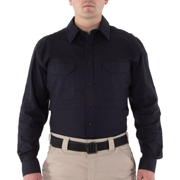First Tactical FT-111006-729-L-R Men V2 Tactical Long Sleeve Shirt, Midnight Navy - Large