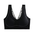 thumbnail image 4 of Mrat Womens Sports Bras Clearance Thin Seamless Underwear Push Up Bralette Tops Plus Size Bandeau Bras Training Bra Black_3 XL, 4 of 5