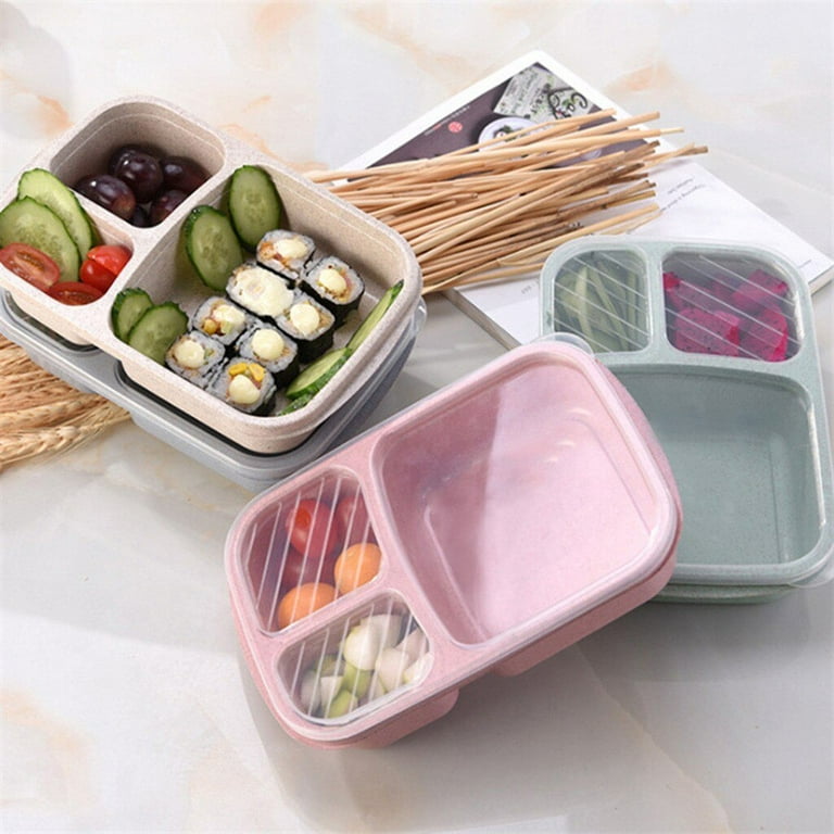PUiKUS 4 pack bento lunch box, 4 compartment meal prep