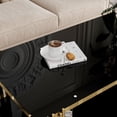 thumbnail image 7 of End Tables for Living Room Set of 3, Holaki Modern Rectangle Tempered Glass Coffee Table with 2 Square End Table, Coffee Table Set with Stainless Steel Irregular Legs for Home Apartment Office, 7 of 7