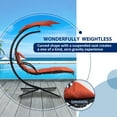 thumbnail image 6 of Hanging Chaise Lounger with Removable Canopy, Outdoor Swing Chair with Steel Frame and Built-in Pillow, Hanging Curved Chaise Lounge Hammock Chair with Stand for Patio, Porch, 6 of 7