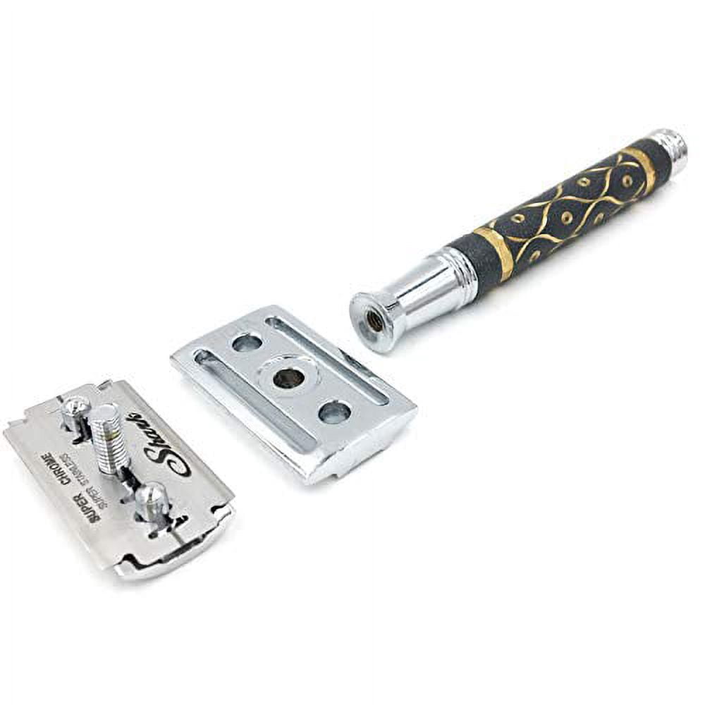 Parker 65R Super Heavyweight Double Edge Safety Razor & 5 Premium Blades