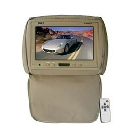 Pyle Adjustable Headrest/ Built-In 9" TFT-LCD Monitor with IR Transmitter (Tan Color)