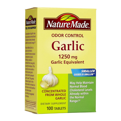 Nature Made Odor Control Garlic 1250mg Tablets, 100 Ea