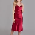 thumbnail image 2 of Gibobby Pijama algodón mujer Camisón de seda con tirantes y elegante, ropa de dormir para mujer, adecuada para verano y uso exterior(Rojo,CH), 2 of 4