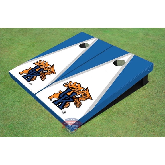 University Of Kentucky Wildcat White And Blue Matching Triangle Cornhole Boards