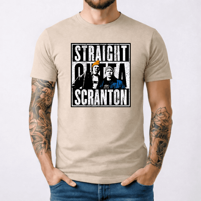 T-Shirt Straight Outta Scranton Lazy The Office Dunder Mifflin Micheal Scott
