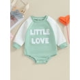 thumbnail image 2 of Bagilaanoe Newborn Baby Girl Boy Oversized Romper Sweatshirt Long Sleeve Bodysuits Letter Embroidery Pullover 3M 6M 12M 18M Infant Casual Tee Tops, 2 of 9