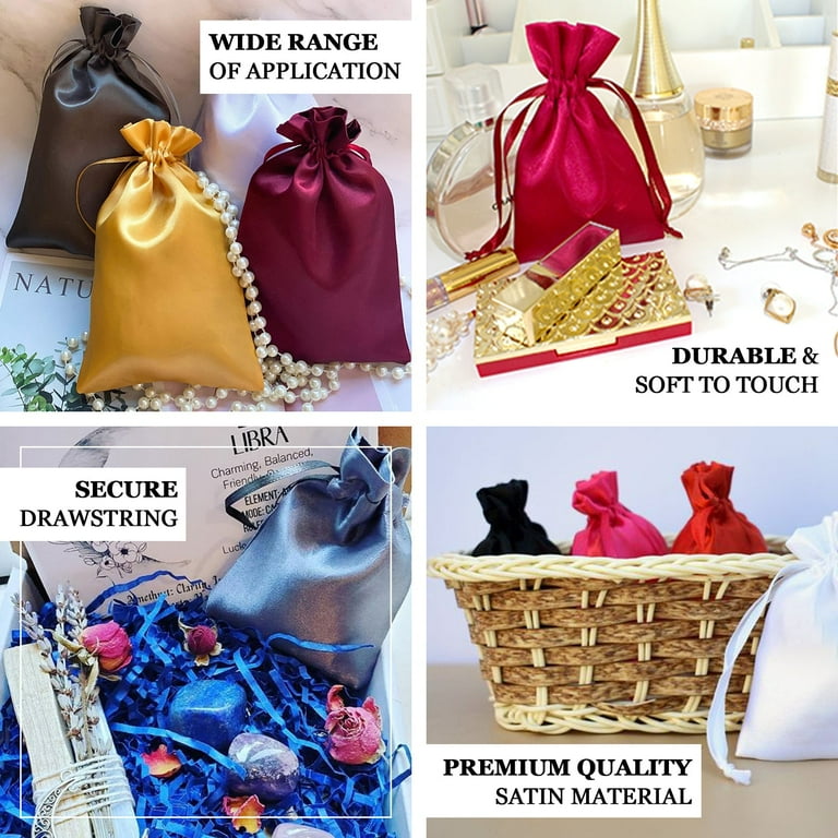 Visland 5PCS Satin Gift Bags, Jewelry Bags, Drawstring Pouch, Wedding Favor  Bags, Baby Shower Bags 