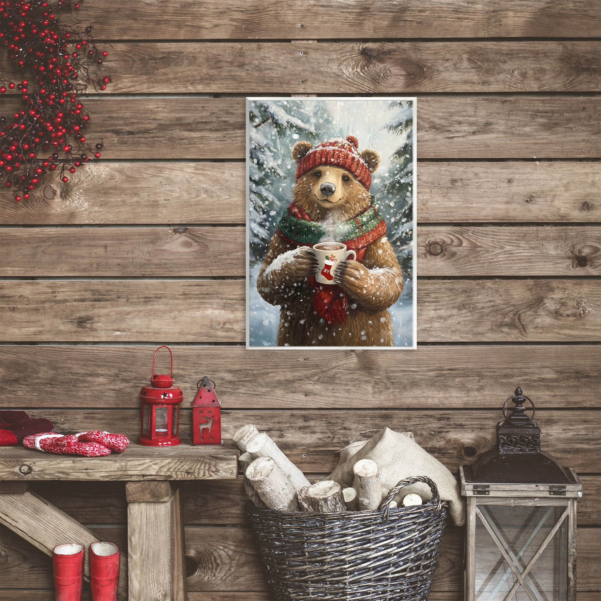 Stupell Industries Christmas Cocoa Bear Wall Plaque Art, design by Tina LeCour