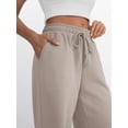 thumbnail image 5 of Womens Wide Leg Sweatpants High Waisted Baggy Lounge Pants Drawstring Flared Joggers with Pockets Light Coffee XXXL, 5 of 7