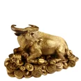 thumbnail image 4 of Firefly Hope Feng Shui Fortune Brass W Street Bull Statue, Sculpture Home Decoration Golden Copper Bull Represents Good Luck of Career and Wealth,Style E,Small, 4 of 4