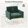 thumbnail image 3 of Costway Modern Velvet Accent Chair with Button Tufted Back Golden Metal Legs & Foot Pads Dark Green, 3 of 8