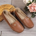 thumbnail image 5 of Women's Casual Slip-On Walking Flats Loafers Stylish Orthopedic Leather Shoes Anti-Slip Flat-Soled Shoes Slip on Walking Loafers All-Day Comfort Casual Shoes,Brown 41(US-8), 5 of 7