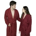thumbnail image 3 of Men’s 100% Terry Cotton Bathrobe Toweling Robe Maroon Small, 3 of 7