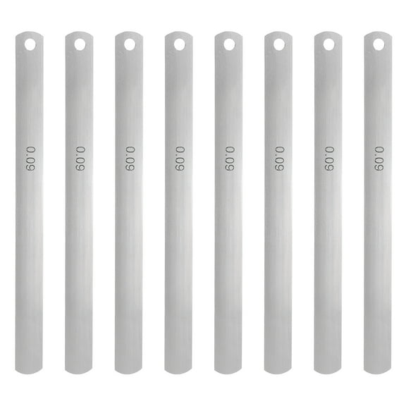 Uxcell 8 Pack Metric Steel Feeler Gauge, 0.09mm Thickness Filler Gauge, Offset Valves, Guitar Gauge Gage Measuring Tool