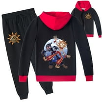Boys Girls Sundrop and Moondrop Graphic Zipper Hooded Jacket Sweatshirt with Hood Sweatpants 2 Pieces Outfits