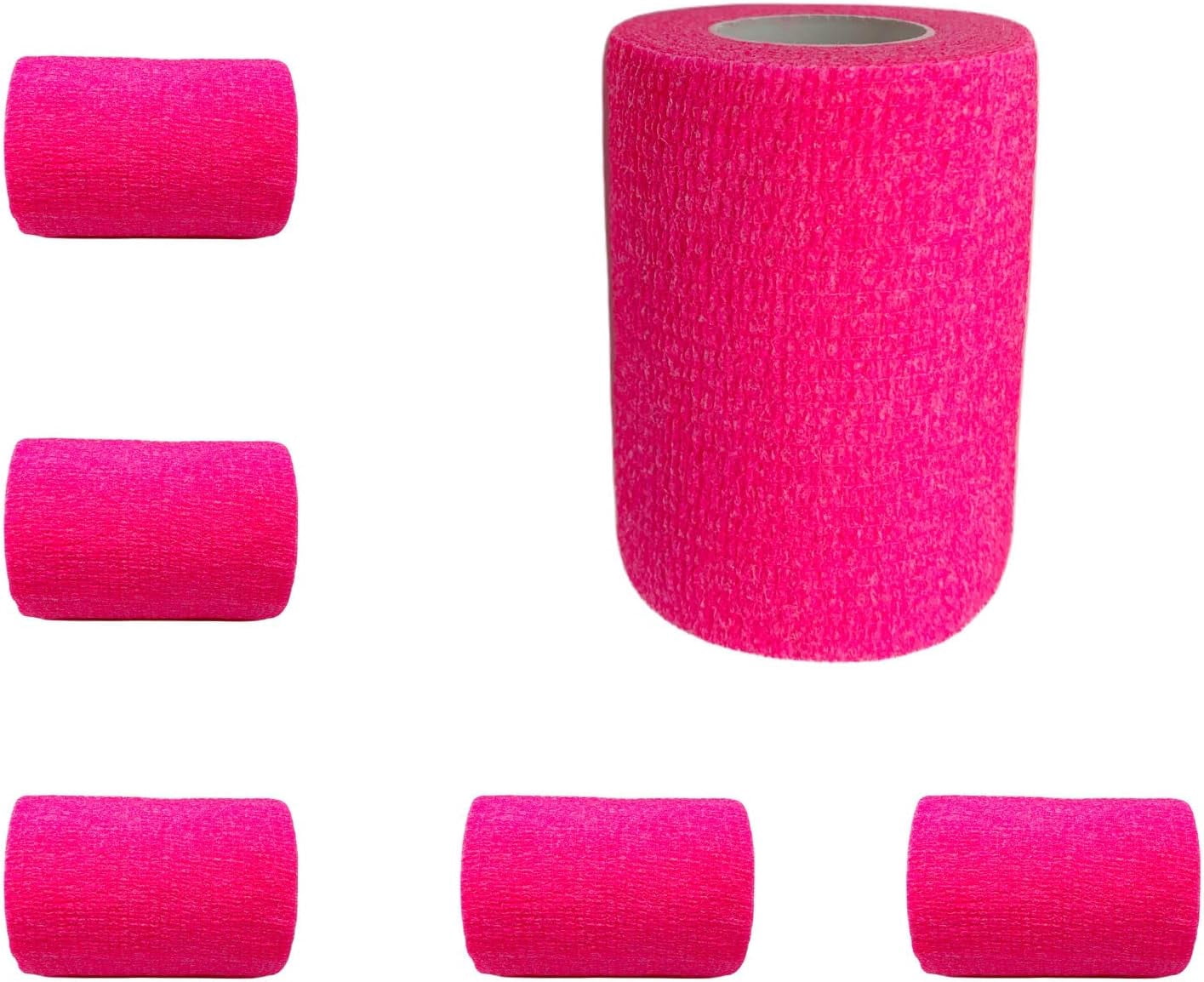 Endure Cohesive Bandage Wrap, Self Adherent Wrap 3 inch x 5 yd, Adhesive Flexible Breathable First Aid Gauze, Stretchable and Ideal for Athletic Use, Box of 12, Neon Pink