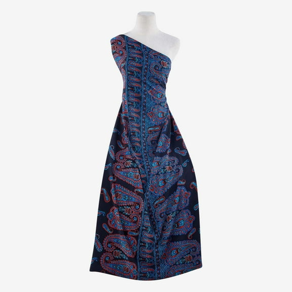 Zelouf Zs1609Hh Print Jane Chiffon  , Sewing, DIY, Crafts Fabric by the Yard, 434 Navy/red, 3 Yard