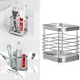 thumbnail image 2 of Strong Adhesive Toothbrush Holder Rack Wall Mounted NoDrill Stainless Steel Bathroom Organizer Stand for Family Home Use Sliver. L, 2 of 4